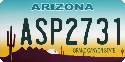 AZ license plate ASP2731