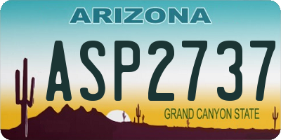 AZ license plate ASP2737