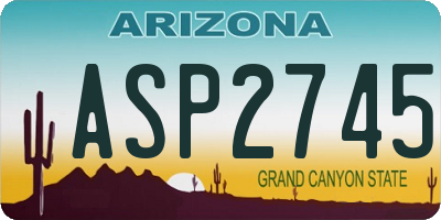 AZ license plate ASP2745