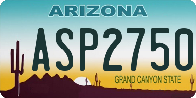 AZ license plate ASP2750