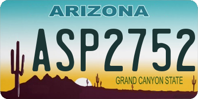 AZ license plate ASP2752