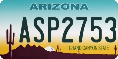AZ license plate ASP2753