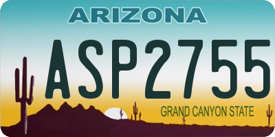AZ license plate ASP2755