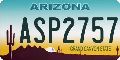 AZ license plate ASP2757