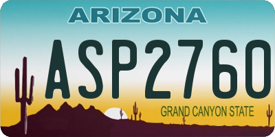 AZ license plate ASP2760