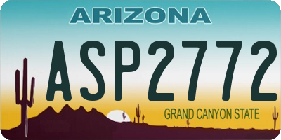 AZ license plate ASP2772