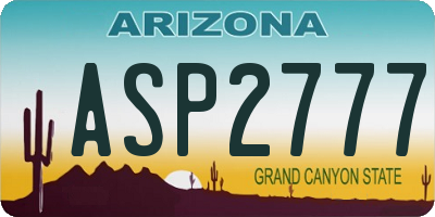 AZ license plate ASP2777