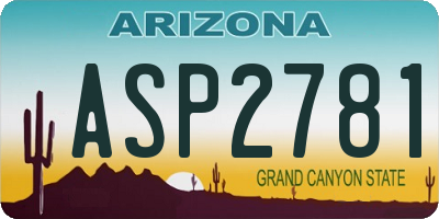 AZ license plate ASP2781