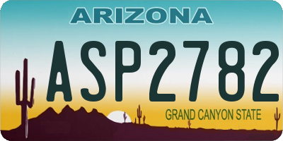 AZ license plate ASP2782