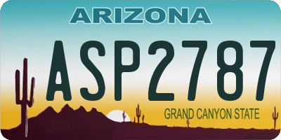 AZ license plate ASP2787