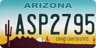 AZ license plate ASP2795