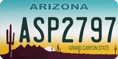 AZ license plate ASP2797