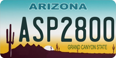 AZ license plate ASP2800