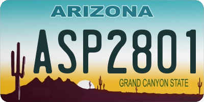AZ license plate ASP2801