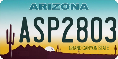 AZ license plate ASP2803
