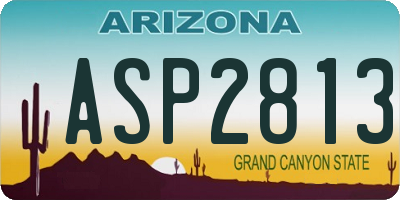 AZ license plate ASP2813