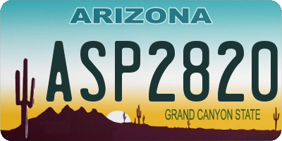 AZ license plate ASP2820