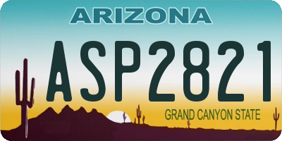 AZ license plate ASP2821