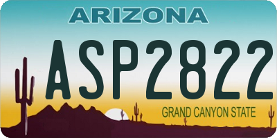 AZ license plate ASP2822