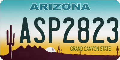AZ license plate ASP2823