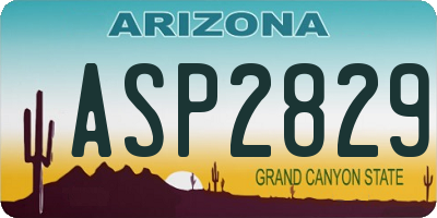AZ license plate ASP2829