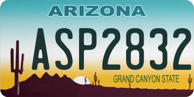AZ license plate ASP2832
