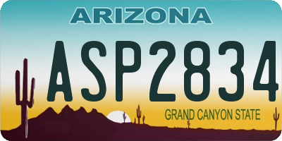 AZ license plate ASP2834