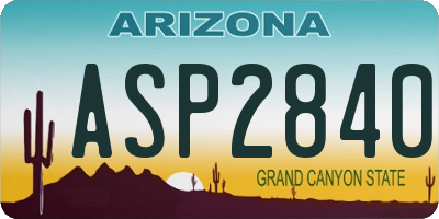 AZ license plate ASP2840