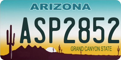 AZ license plate ASP2852
