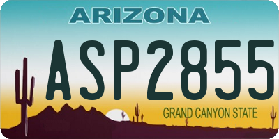 AZ license plate ASP2855
