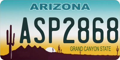 AZ license plate ASP2868