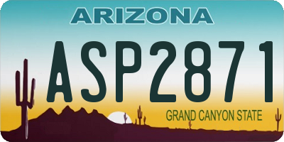 AZ license plate ASP2871