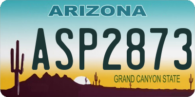 AZ license plate ASP2873
