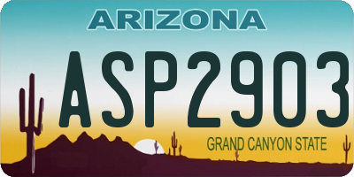 AZ license plate ASP2903