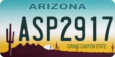 AZ license plate ASP2917