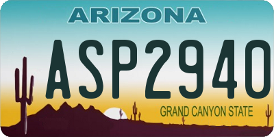 AZ license plate ASP2940