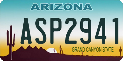 AZ license plate ASP2941