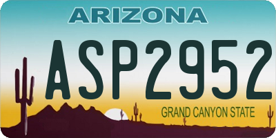 AZ license plate ASP2952