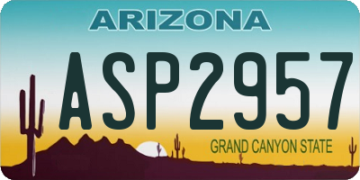 AZ license plate ASP2957