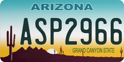 AZ license plate ASP2966