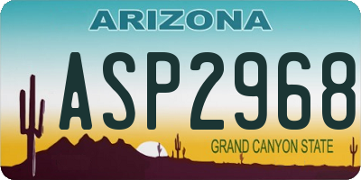 AZ license plate ASP2968