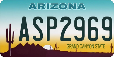 AZ license plate ASP2969