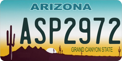 AZ license plate ASP2972