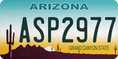 AZ license plate ASP2977