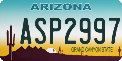 AZ license plate ASP2997