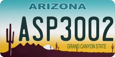 AZ license plate ASP3002
