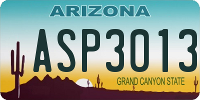 AZ license plate ASP3013