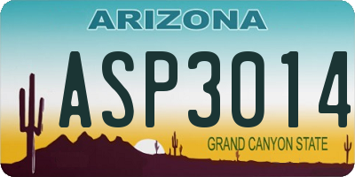 AZ license plate ASP3014