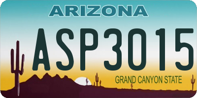 AZ license plate ASP3015