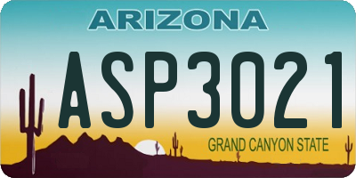 AZ license plate ASP3021